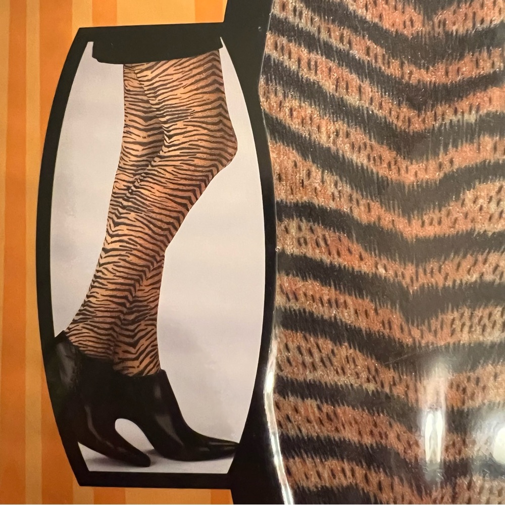 Tiger Print Pantyhose NEW Disguise adult women’s Halloween costume OSFM tights